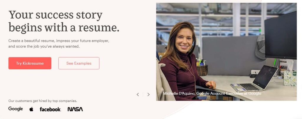 Kickresume best websites to build a resume