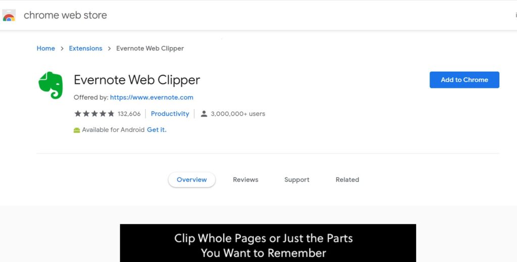 Evernote Web Clipper