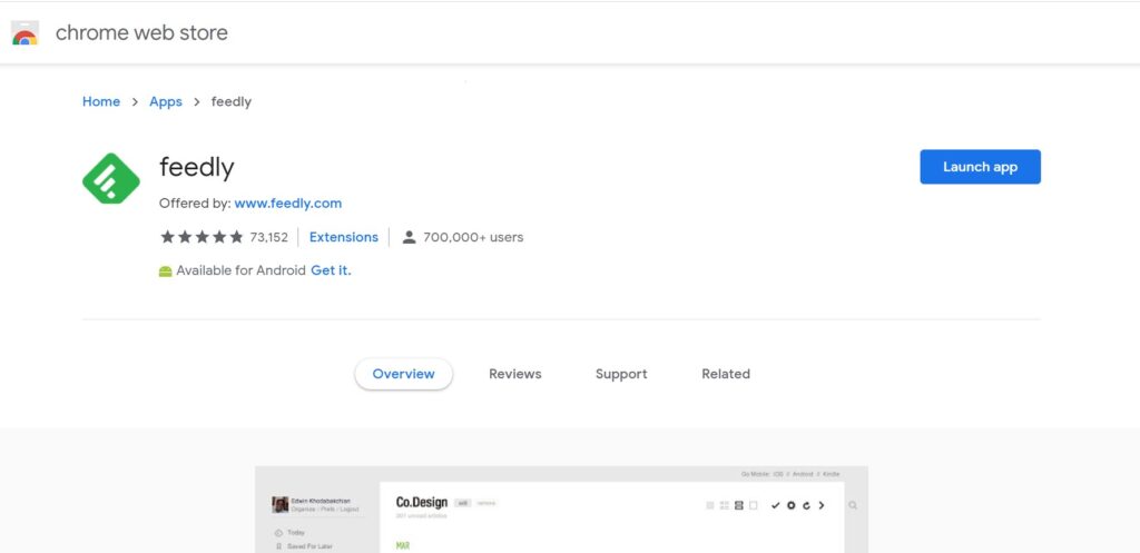 Feedly, Top google chrome extensions for writers