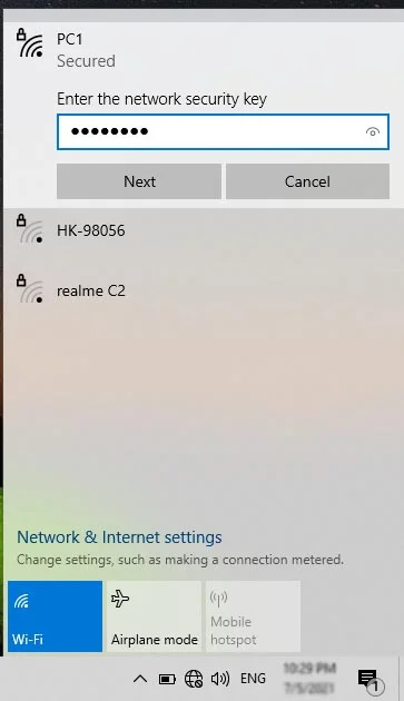 connection with pc1