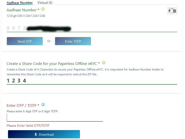 Aadhar Offline KYC Aadhar Offline KYC
