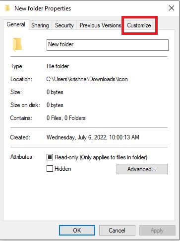 Customize the folder icon