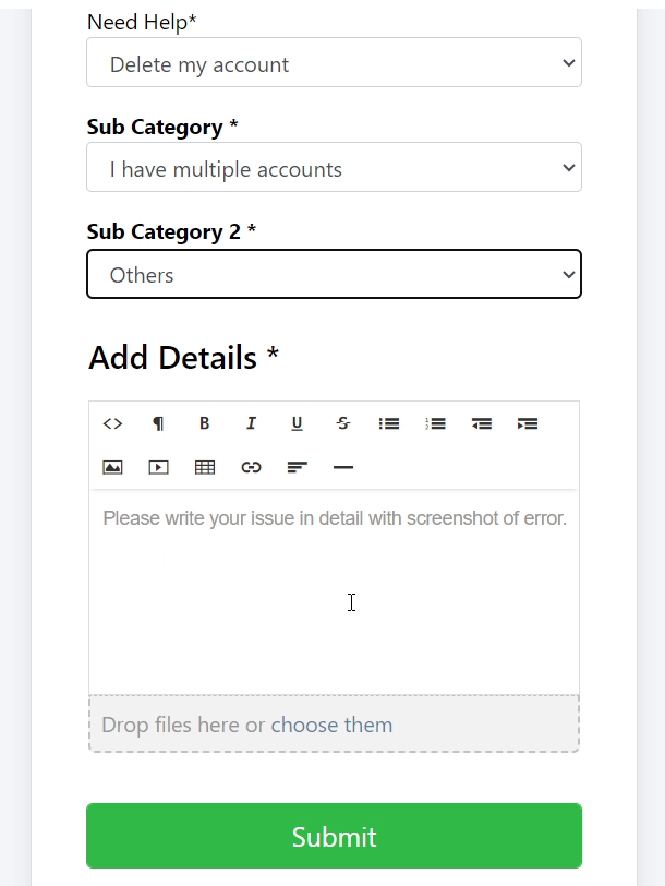 Adding details for delete your DigiLocker Account