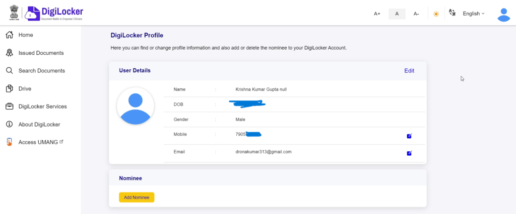 Digilocker Profile