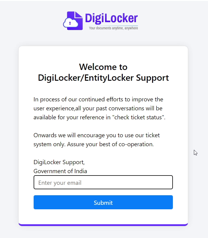 raising a ticket for deleting Digilocker